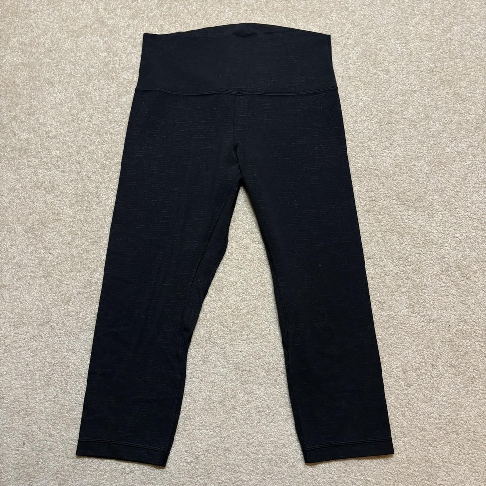 Lululemon Leggings Womens 10 Black High Rise Crop Yoga Running Gym Stretch Pants